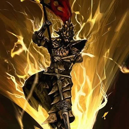 Personagem da build Seja o Caçador de Dragões Ornstein!